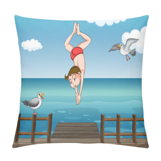 Personality  A Jumping Boy Pillow Covers