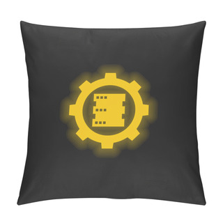 Personality  Big Data Yellow Glowing Neon Icon Pillow Covers