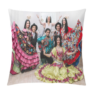 Personality  Portrait Of A Gypsy Song Group In National Costumes Pillow Covers