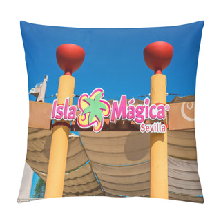 Personality  SEVILLE, ES - JULY 28, 2017: Isla Magica Is A Theme Park Located In Seville, Set In The Discovery Of America And Inaugurated In 1997. Pillow Covers