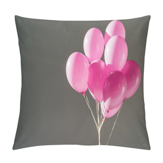 Personality  Pink Balloons For Party, Isolated On Grey Pillow Covers