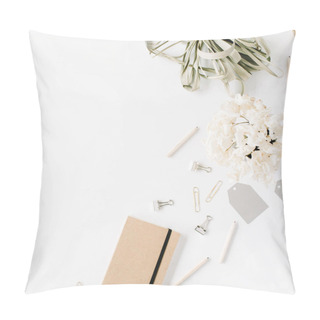 Personality  Trendy Flat Lay Minimal Feminine Workspace Pillow Covers