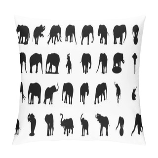 Personality  Elephant Silhouette Vector Set Pillow Covers