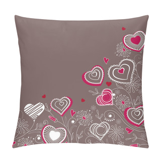 Personality  Contour Red Hearts On Dark Background Pillow Covers