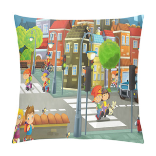 Personality  Cartoon City Pillow Covers