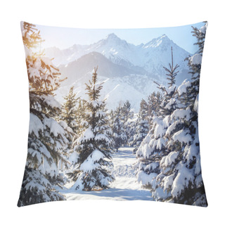 Personality  Winter Mountain Scenery Pillow Covers