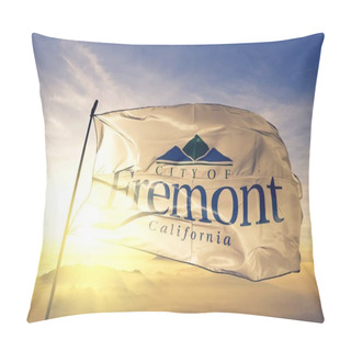 Personality  Fremont Of California Of United States Flag Waving Pillow Covers