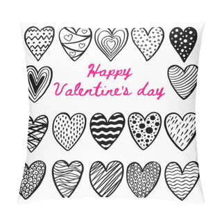 Personality  Collection Of Hand-drawn Hearts For Valentines Day Pillow Covers