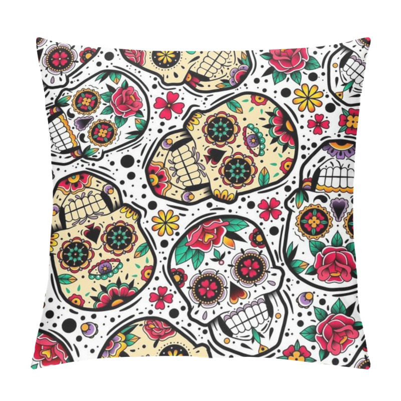 Personality  Mexican skulls seamless pattern pillow covers
