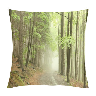 Personality  Forest Path In The Fog Pillow Covers