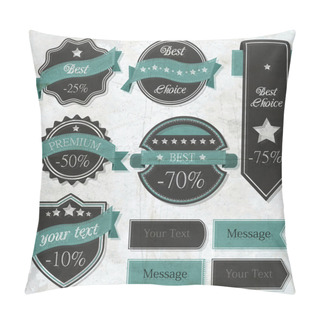 Personality  Vector Set Of Retro Labels Pillow Covers