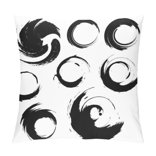 Personality  Vector Set Of Grunge Circle Brush Strokes. Pillow Covers