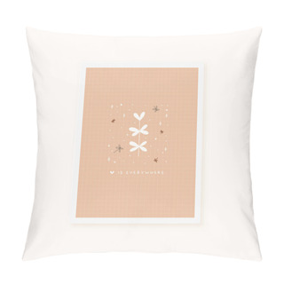 Personality Love Card With Twig With Heart Shape Leaves Pillow Covers