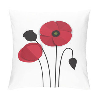 Personality  Red Poppy Pillow Covers