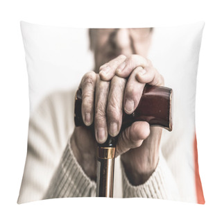 Personality  Old Woman With Cane Pillow Covers