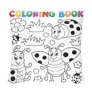 Personality  Coloring Book Ladybug Theme 1 Pillow Covers