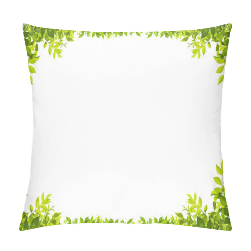 Personality  Leaves Frame Isolated On White Background Pillow Covers