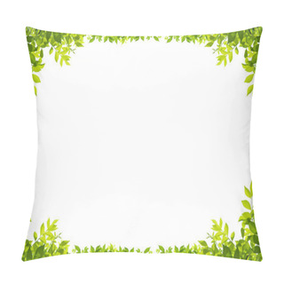 Personality  Leaves Frame Isolated On White Background Pillow Covers