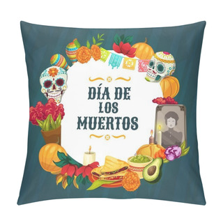 Personality  Day Of The Dead Altar With Mexican Sugar Skulls Pillow Covers