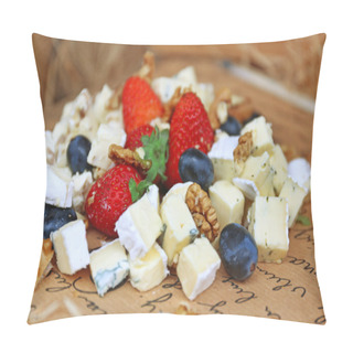 Personality  Cheese And Berries On Paper  Pillow Covers