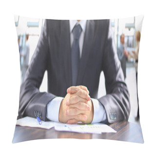 Personality  Businessman Working With Documents In The Office Pillow Covers