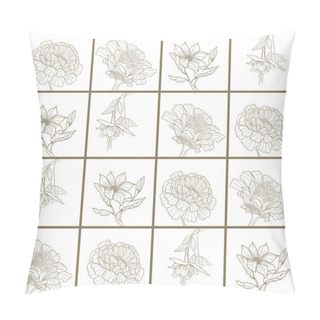 Personality  Elegance Seamless Pattern With Flowers Pillow Covers