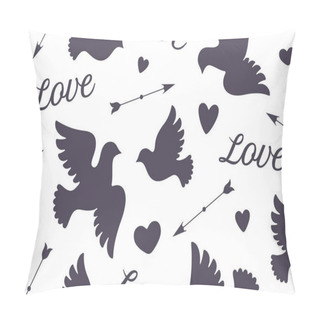 Personality  Seamless Pattern With Love Doves Pillow Covers
