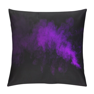 Personality  Black Background With Purple Smoky Swirl Pillow Covers