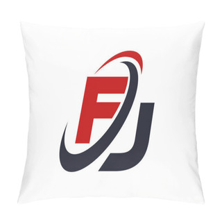 Personality  FJ Logo Swoosh Global Red Letter Vector Concept Pillow Covers