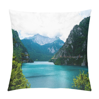 Personality  Landscape Of Beautiful Piva Lake, Mountains And Clouds In Montenegro Pillow Covers