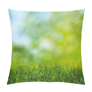 Personality  Green Grass On The Meadow, Environmental Backgrounds Pillow Covers