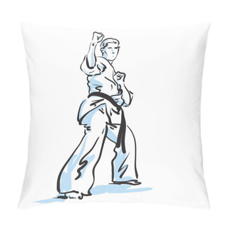 Personality  Karate Fighter, Vector Illustration Pillow Covers