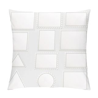 Personality  Vector Big Set Of Blank Postage Stamps Different Geometric Shape Pillow Covers