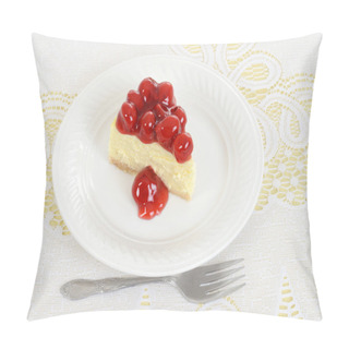 Personality  Top View Slice Of Cherry Cheesecake Pillow Covers