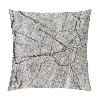 Personality  Close Up Of Grey Aged Stump With Cracks Pillow Covers