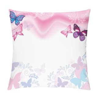 Personality  Background With Flowers And Butterflies Pillow Covers