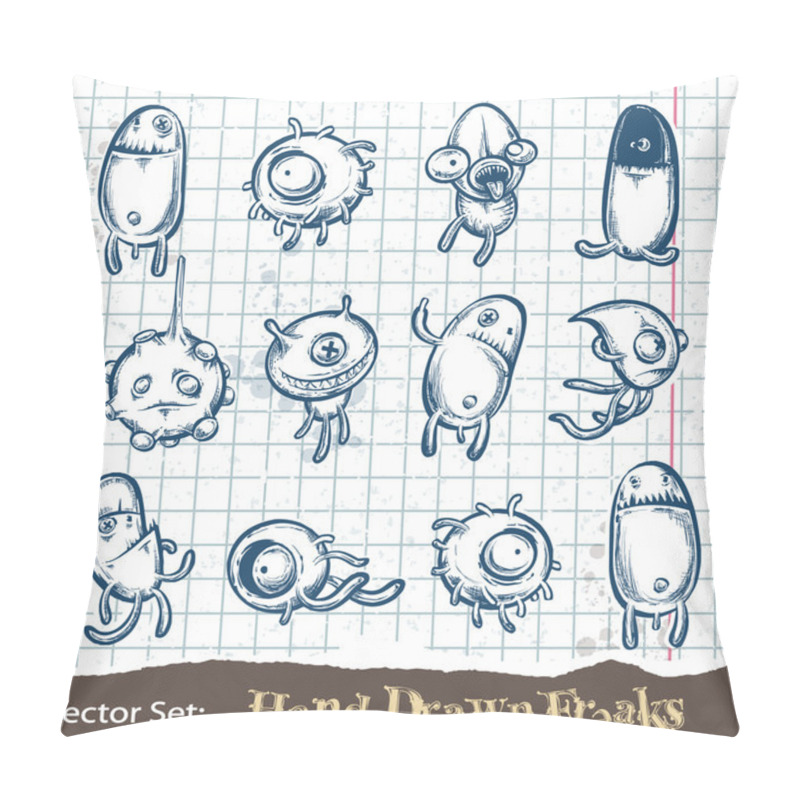 Personality  Set of hand drawn freaks pillow covers