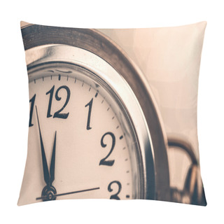 Personality  New Year Clock On Abstract Background Pillow Covers