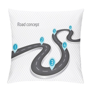 Personality  Winding 3d Road Infographic Concept On A White Background. Timel Pillow Covers