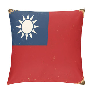 Personality  Vintage Metal Sign - Taiwan Flag - Vector EPS10. Pillow Covers
