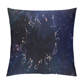 Personality  Zodiac Signs In Space Pillow Covers