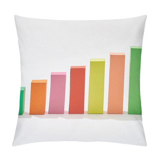 Personality  Color Blocks Of Statistic Chart On White Background Pillow Covers