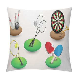 Personality  Sport Equipment Vector Illustration Pillow Covers