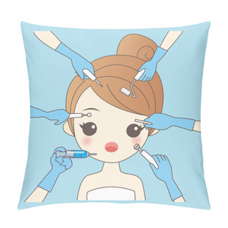 Personality  Cartoon Woman And Cosmetology  Pillow Covers