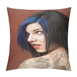 Personality  Woman With Tattoos Pillow Covers