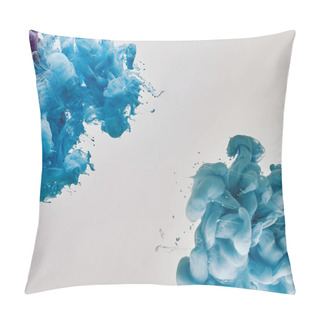 Personality  Blue Splashes Of Paint On White Background Pillow Covers