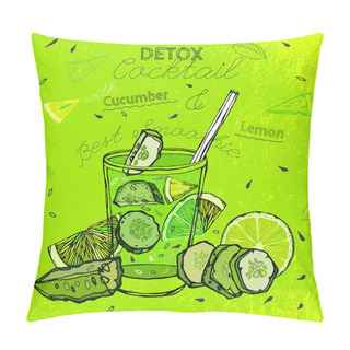 Personality  Cucamber Lemon Smoothie Pillow Covers