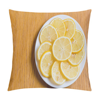 Personality  Fresh Yellow Lemon Slices On The Old Wooden Table.  Pillow Covers