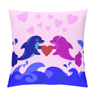 Personality  Cute Dolphins Cartoon Pillow Covers