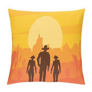 Personality  Cowboys In The Desert Pillow Covers